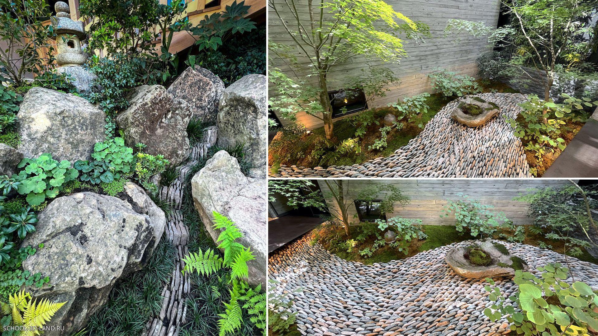 Река из камня в гостинице ‘Genji Kyoto’